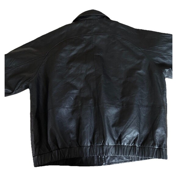 Mens St Johns Bay Black Leather Aviator Jacket Insulated Size XL GUC 6662 - Picture 5 of 5